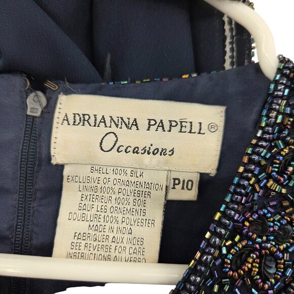 VINTAGE ADRIANNA PAPELL P10 SILK BEADED CREW NECK BLOUSE AND MATCHING SCARF - Picture 3 of 4